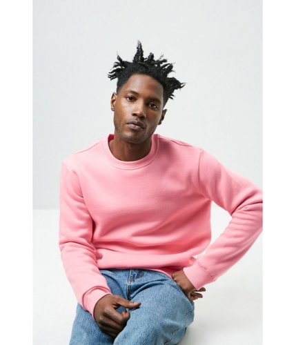 Imbracaminte barbati forever21 crew neck fleece sweatshirt pink