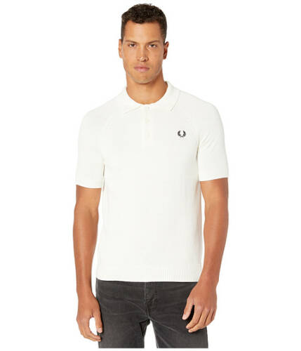 Imbracaminte barbati fred perry contrast texture knitted shirt snow white