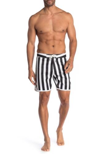 Imbracaminte barbati goodlife striped scallop swim trunks black