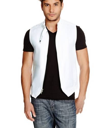 Imbracaminte barbati guess akua zip vest true white