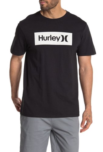 Imbracaminte barbati hurley logo printed short sleeve t-shirt blackwhite