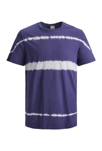 Imbracaminte barbati jack jones joralbert tie-dye stripe t-shirt deep wisteria
