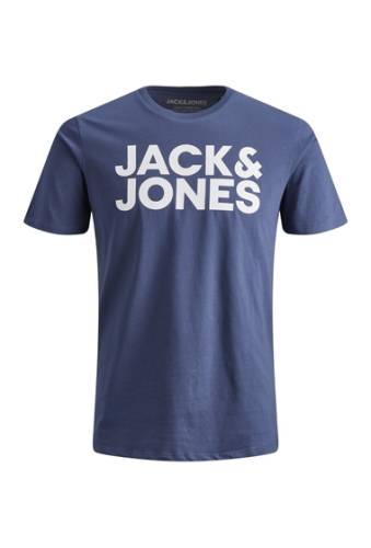 Imbracaminte barbati jack jones logo crew neck graphic t-shirt denim blue