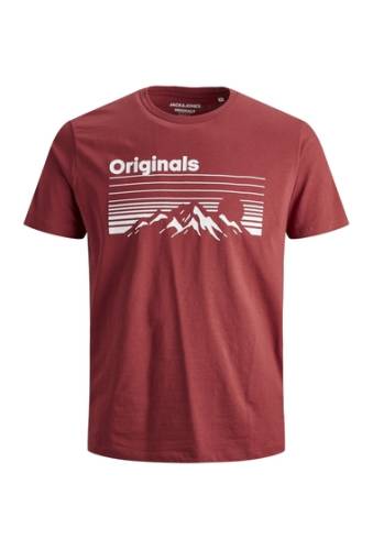 Imbracaminte barbati jack jones nashville mountain graphic t-shirt brick red