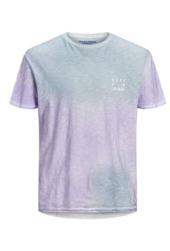 Imbracaminte barbati jack jones soap tie-dye crew neck t-shirt sunset purple