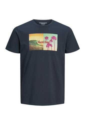 Imbracaminte barbati jack jones suite beach print t-shirt navy blazer reg