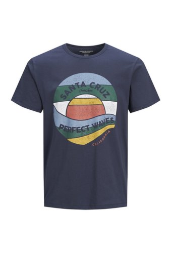 Imbracaminte barbati jack jones vintage desert graphic t-shirt navy blazerfit reg