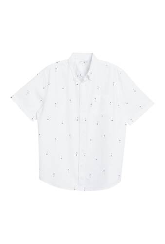 Imbracaminte barbati joe fresh palm tree print short sleeve shirt white