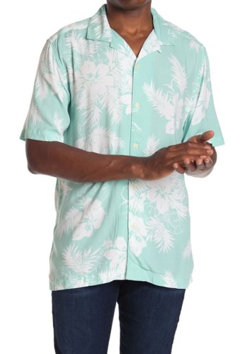 Imbracaminte barbati joe fresh tropical short sleeve regular fit hawaiian shirt aqua
