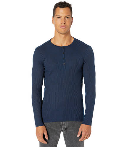 Imbracaminte barbati john varvatos collection slim fit long sleeve henley t-shirt k2334v3 ink blue