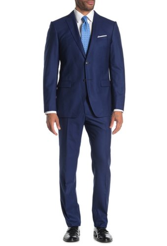 Imbracaminte barbati john varvatos star usa bedford solid jacket pants 2-piece trim fit suit brght blue