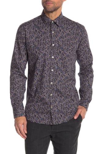 Imbracaminte barbati lindbergh floral print slim fit shirt purple