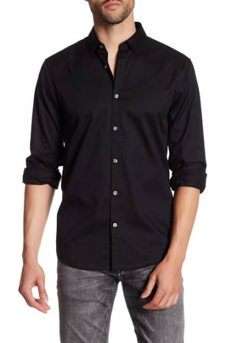 Imbracaminte barbati lindbergh twill long sleeve regular fit shirt black