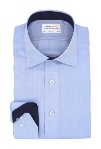Imbracaminte barbati lorenzo uomo herringbone non-iron trim fit dress shirt light blue
