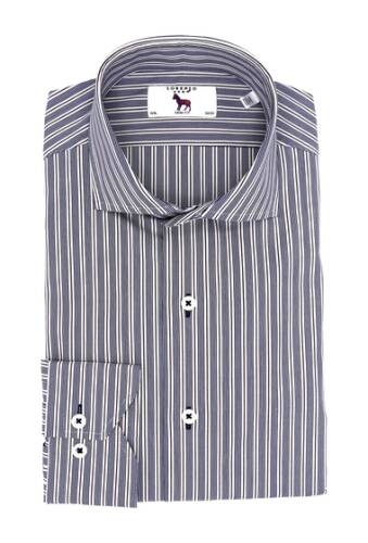 Imbracaminte barbati lorenzo uomo multi stripe stretch trim fit dress shirt navy