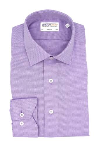 Imbracaminte barbati lorenzo uomo textured oval non-iron trim fit dress shirt lavender