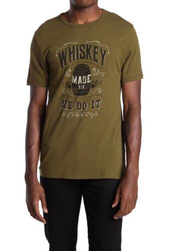 Imbracaminte barbati lucky brand whiskey made me do it graphic t-shirt dark olive
