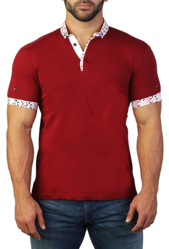 Imbracaminte barbati maceoo mozart floral tailored fit polo red