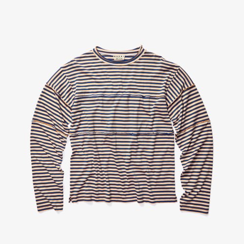 Imbracaminte barbati marni multi panneled striped long sleeve t-shirt blue stripes