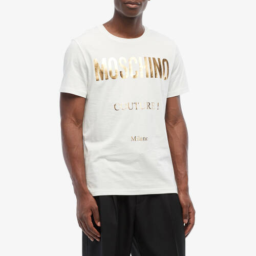 Imbracaminte barbati moschino metallic logo t-shirt white