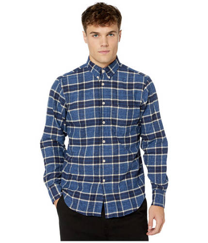 Imbracaminte barbati naked famous easy shirt - northern brushed flannel button-down shirt northern brushed flannel - bluenavy
