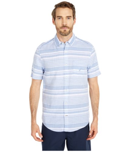 Imbracaminte barbati nautica classic fit linen stripe shirt blue