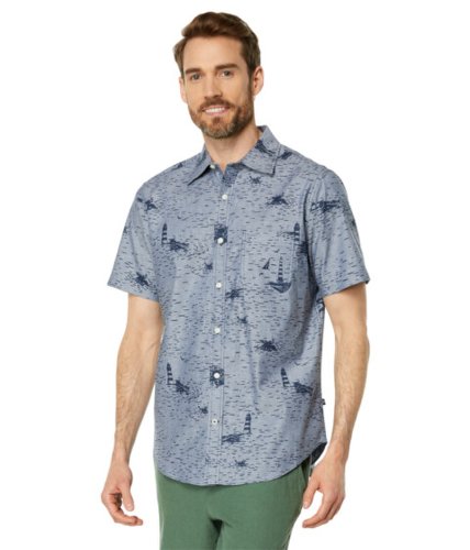 Imbracaminte barbati nautica printed short sleeve shirt lapis blue