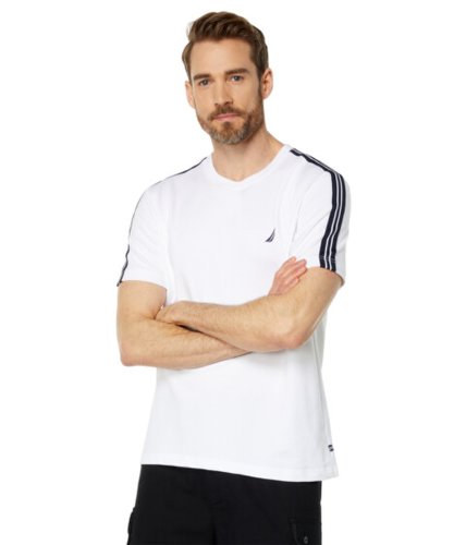 Imbracaminte barbati nautica shoulder-stripe t-shirt bright white