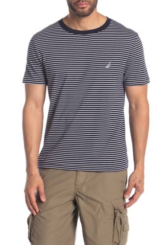 Imbracaminte barbati Nautica stripe crew neck t-shirt navy