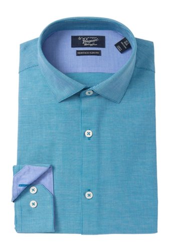 Imbracaminte barbati original penguin micro pattern heritage slim fit dress shirt turquoise solid