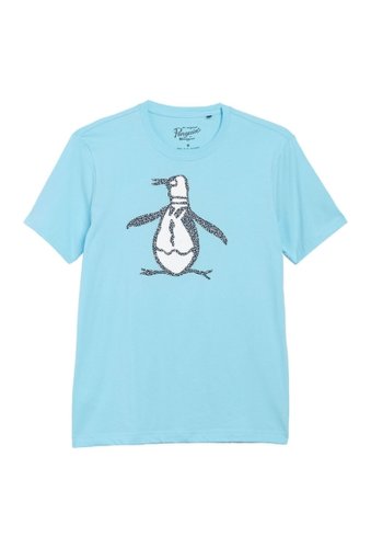 Imbracaminte barbati original penguin pete graphic dot fill t-shirt blue topaz