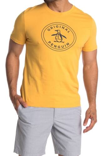 Imbracaminte barbati original penguin short sleeve stamp logo graphic t-shirt honey gold