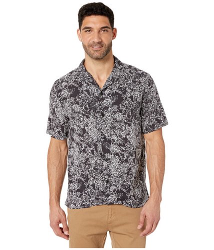 Imbracaminte barbati perry ellis abstract floral print short sleeve shirt black