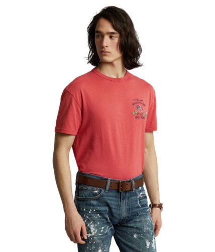 Imbracaminte barbati polo ralph lauren classic fit flag jersey t-shirt evening post red
