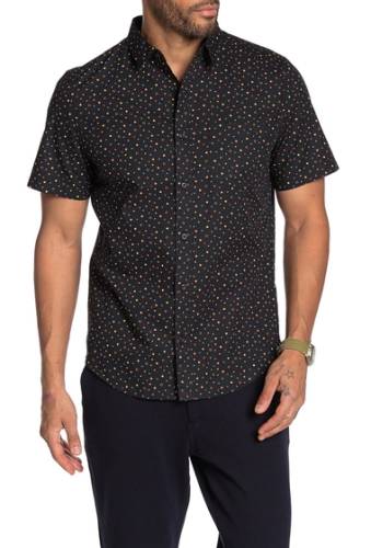 Imbracaminte barbati public opinion patterned short sleeve regular fit hawaiian shirt black rock ditsy mix