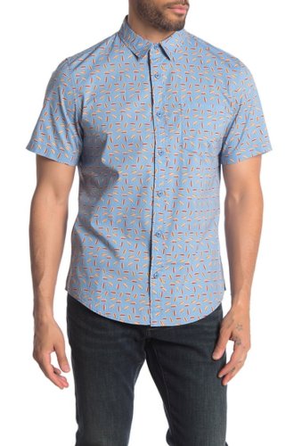 Imbracaminte barbati public opinion short sleeve regular fit print woven shirt blue hot dogs