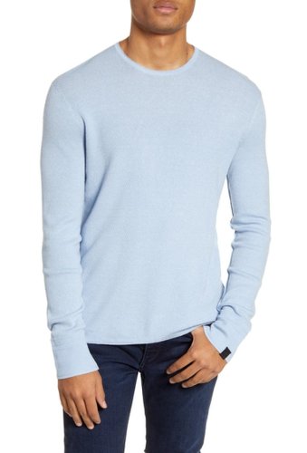 Imbracaminte barbati rag bone davis long sleeve thermal wool linen blend t-shirt ltblu