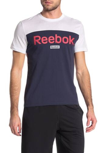 Imbracaminte barbati reebok logo colorblock t-shirt white