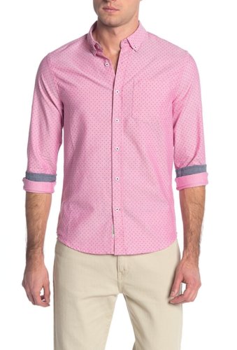 Imbracaminte barbati report collection micro print slim fit shirt 24 pink