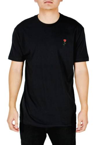 Imbracaminte barbati riot society rose embroidered t-shirt black