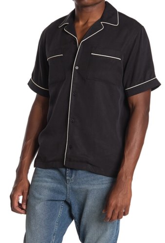 Imbracaminte barbati saturdays nyc cameron pipe trim shirt black