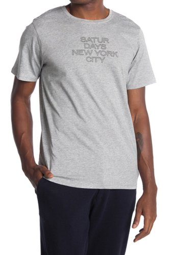 Imbracaminte barbati saturdays nyc microgramma logo t-shirt ash heather