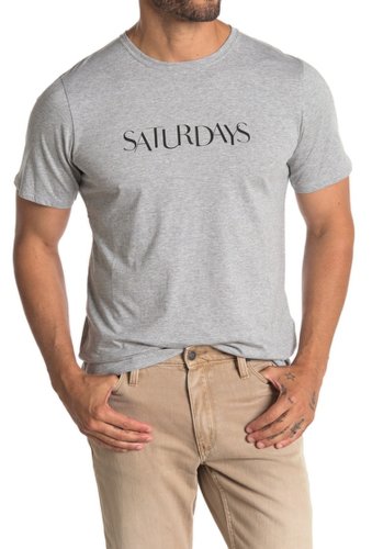 Imbracaminte barbati saturdays nyc miller logo short sleeve t-shirt ash heather