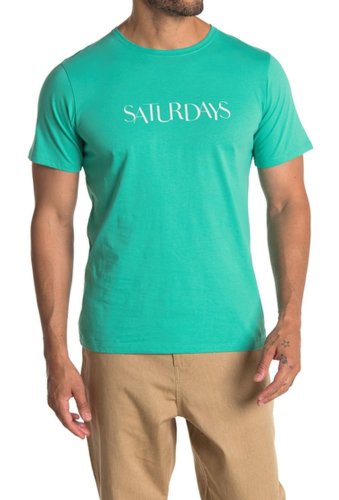 Imbracaminte barbati saturdays nyc miller logo short sleeve t-shirt seafoam green