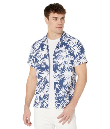Imbracaminte barbati serge blanco short sleeve jungle print shirt indigo