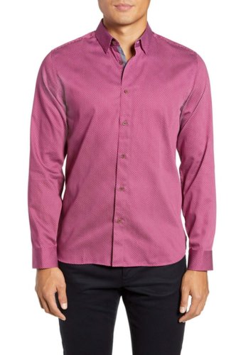 Imbracaminte barbati ted baker london subik slim fit geo print sport shirt purple