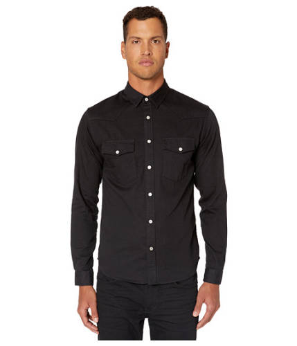 Imbracaminte barbati the kooples button down shirt in a japanese denim black washed