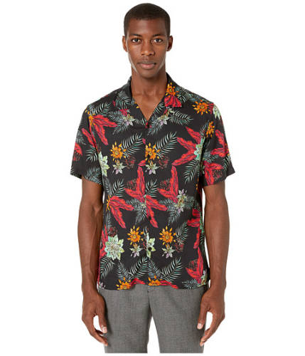 Imbracaminte barbati the kooples short sleeve hawaiian shirt blackgreen