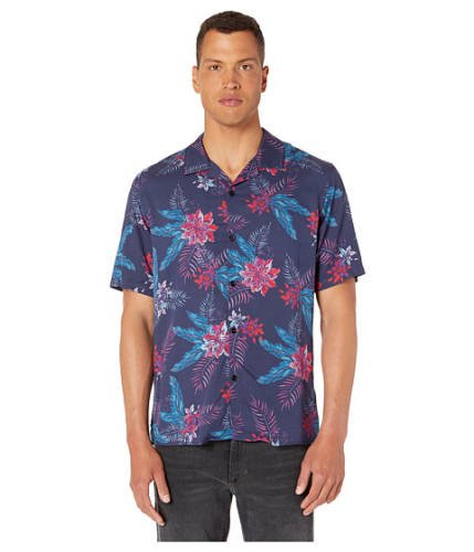 Imbracaminte barbati the kooples short sleeve hawaiian shirt blue inkgreen