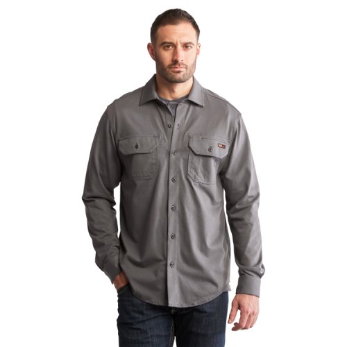 Imbracaminte barbati timberland pro big amp tall fr cotton core button front shirt charcoal